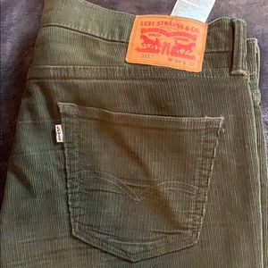 Levi 511 skinny corduroy pants Green